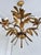 French Gilt Palm Leaf Chandelier, 1950 For Sale - Image 9 of 15