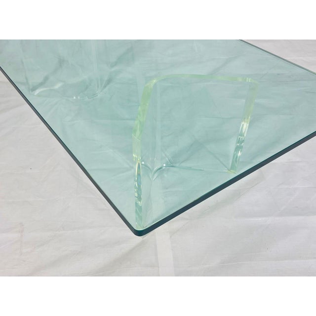 Sculptural Lucite Coffee Table With Thick Glass Top, 1980s Usa For Sale - Image 12 of 14
