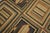 Mid 20th Century 1930s Multibrown Checks Folk Art Vintage American Hooked Rug 6' X 8' 9" Handknotted Wool Carpet For Sale - Image 5 of 10