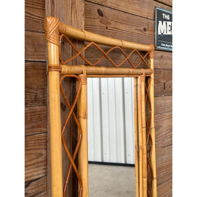 Vintage Coastal Rattan Bamboo Wall Mirror Chairish