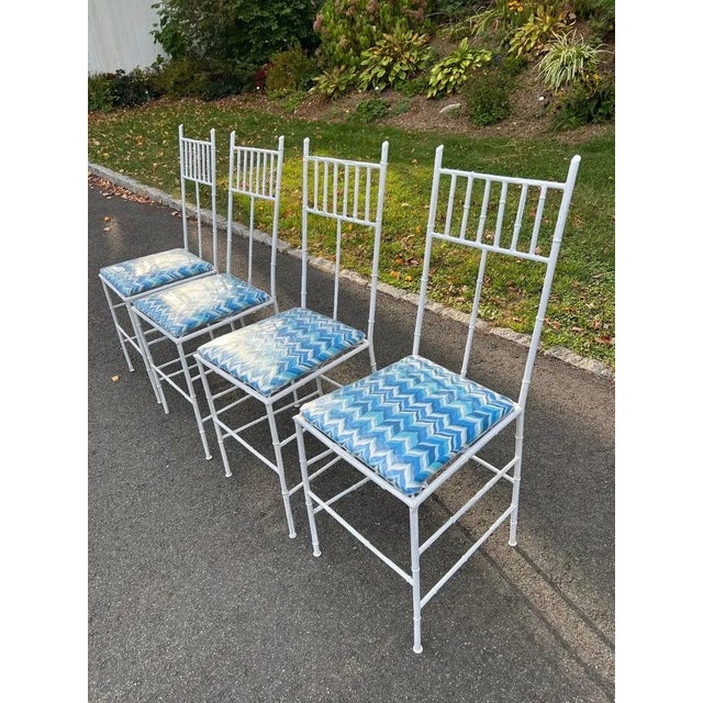 Phyllis Morris Palm Beach Style Bamboo Patio Set. The seats are covered in designer fabric by Jonathan Adler . Dimensions:...