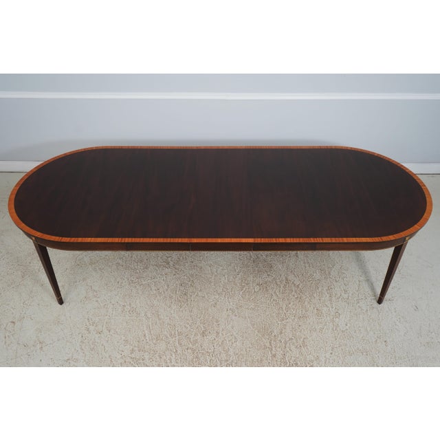 Stickley Mahogany Federal Style Inlaid Dining Table For Sale - Image 11 of 18