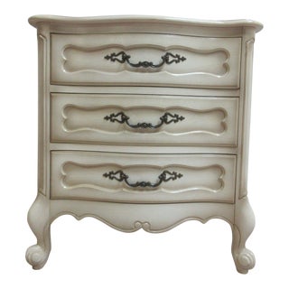 Vintage French Provincial Carved & Painted Nightstand For Sale