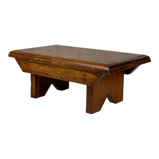 Vintage Farmhouse Country Rustic Pine Footstool Ottoman For Sale