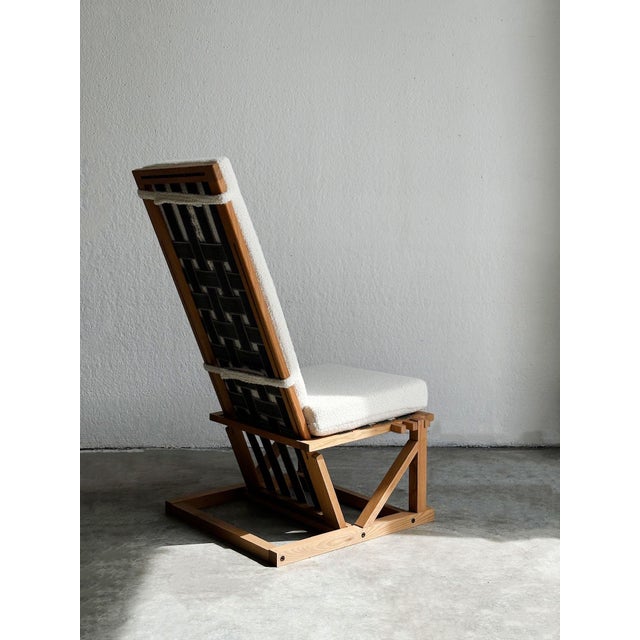 Brutalist Reclining Fabric Lounge Chair, 1960s For Sale - Image 4 of 10