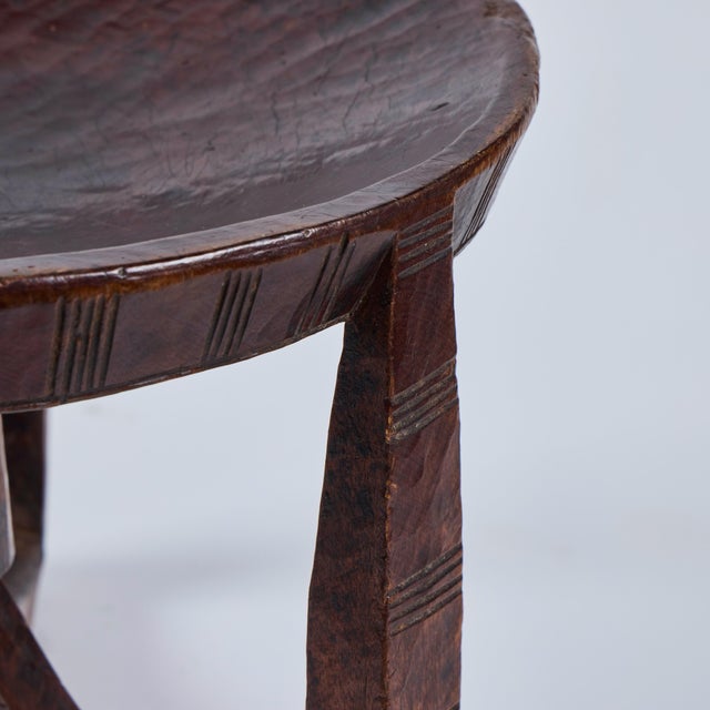 Trio of Vintage African Stools (Ethiopian) For Sale - Image 11 of 17