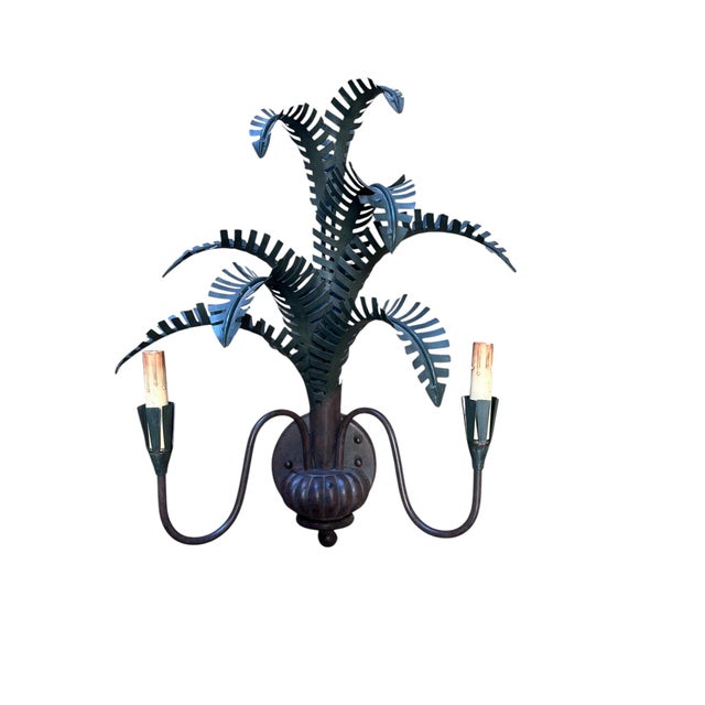 Metal Pair of Late 20th Century Currey & Company Metal Wall Sconces For Sale - Image 7 of 11