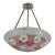 Loys Lucha French Art Deco Pendant Light 1930s - Enameled Pink Floral Bowl For Sale