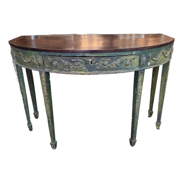 French Louis XVI Style Circa 1890s Console Table With Large Drawer and Key For Sale
