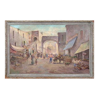 A. Colucci, Village Market Scene, Painting For Sale