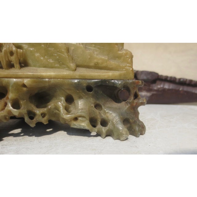 Chinese Soapstone Carved Tianzi Mountains Scene a --Group of 2 For Sale In New York - Image 6 of 13