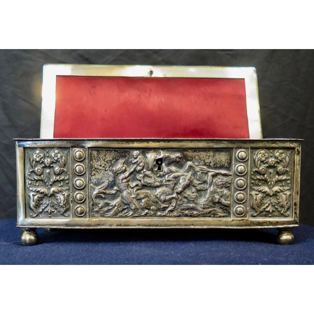 Antique Silverplate Trinket Box For Sale - Image 4 of 11