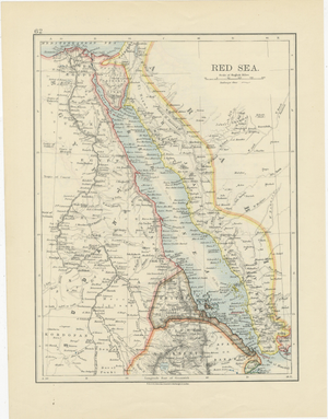 Red Sea Map by W. & A.K. Johnston, 1895