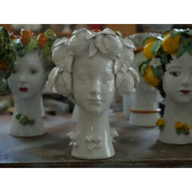 Head Vase Sculpture with Peppers, Ceramiche D'arte Dolfi For Sale - Image 11 of 12