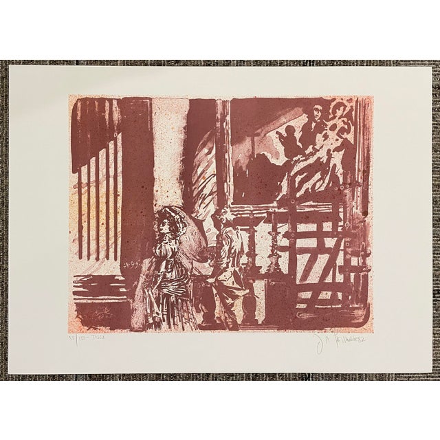 1982 Jospeh Pecsenke Tosca Puccini Opera Lithograph For Sale - Image 4 of 4