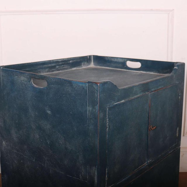 Wood English Tray Topped Bedside Cabinet For Sale - Image 7 of 10
