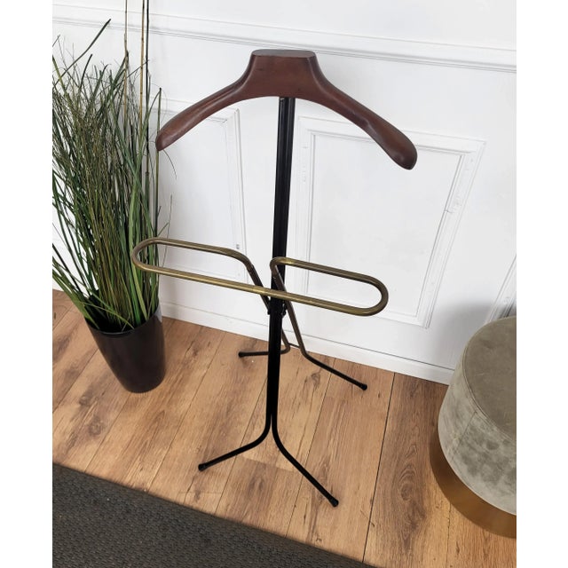 Mid-Century Modern Vintage Italian Brass and Metal Valet Stand by Ico & Luisa Parisi, 1950s For Sale - Image 3 of 8