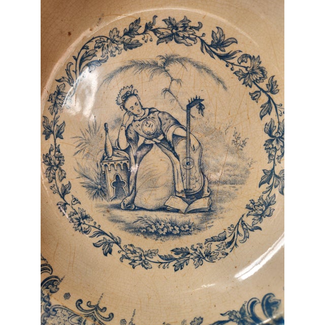 Antique French Hollow Plate from Terre de Fer de Grigny For Sale - Image 13 of 15
