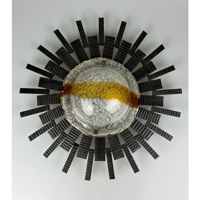 Vintage Brutalist Wall Lamp in Iron and Glass from Honsel Leuchten, 1960s For Sale - Image 16 of 18