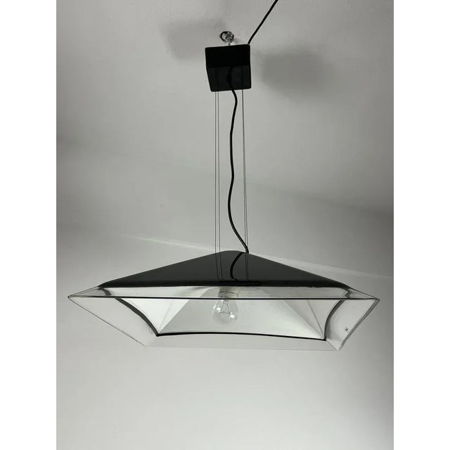 Black Italian Acrylic Glass Ceiling Lamp from iGuzzini, 1970s For Sale - Image 8 of 11