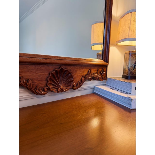 1950s Mid-20th Century Georgian Style Carved Mahogany Wall Mirror For Sale - Image 5 of 6