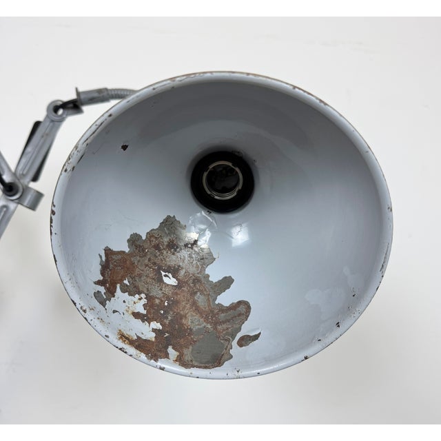 Grey Industrial Scissor Wall Lamp from Elektroinstala, 1960s For Sale - Image 15 of 18