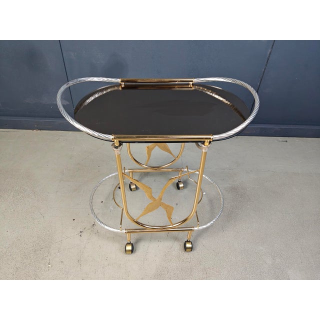 Vintage Italian Bar Cart, 1970s, in Very Good conditions. Designed 1970 to 1979