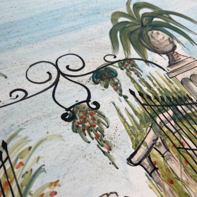 Ceramic Italian Hand Painted Round Ceramic Wall Plate For Sale - Image 7 of 10