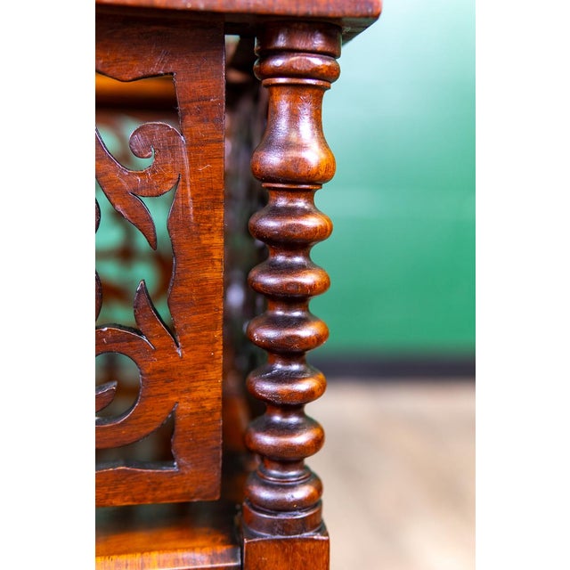 Brown Mid 19th Century Victorian Burl Walnut English Canterbury | Étagère For Sale - Image 8 of 14