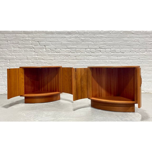 Mid-Century Modern 1960s Mid Century Modern G-Plan Fresco Teak Corner Cabinets, Teak Bar Nightstands, A Pair For Sale - Image 3 of 14