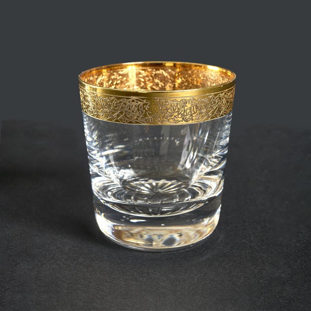 This set of six crystal glasses is a fine example of the prestigious Thistle Gold collection from Cristallerie Saint-...