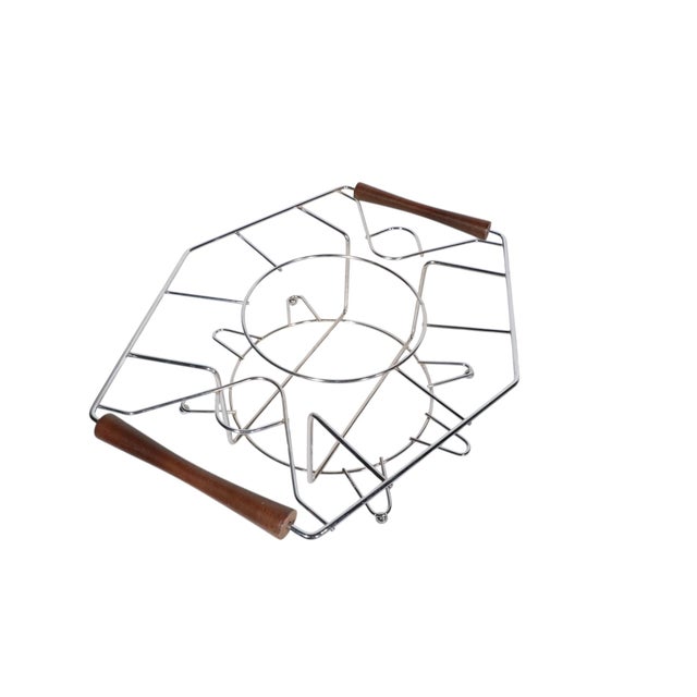 Chrome Mid 20th Century 13 Silver Band Drink Set With Chrome and Wood Caddy For Sale - Image 8 of 10