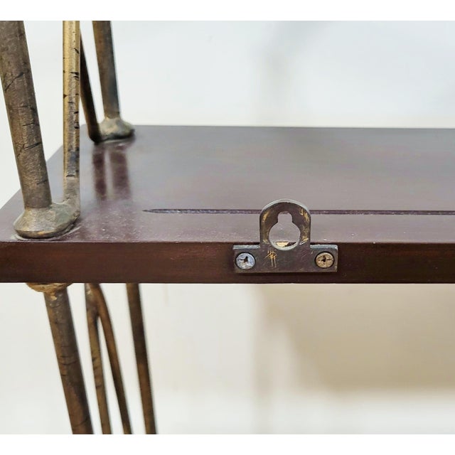 Vintage Mid-Century Modern Designer Bronze Display Wall Etagere Bookshelf For Sale - Image 14 of 14