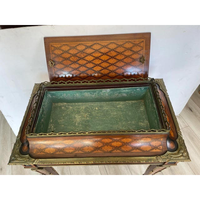 Late 19th Century French Louis XVI Marquetry Jardinere/Cellarette W/Bronze Mounts For Sale - Image 5 of 8