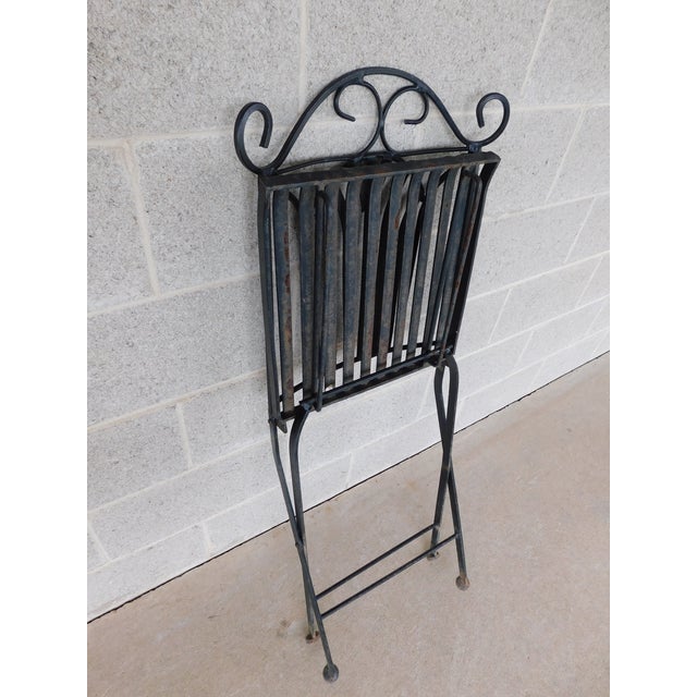 Vintage French Style Wrought Iron Outdoor Dining Bistro 3 Piece Set "A" For Sale - Image 12 of 14