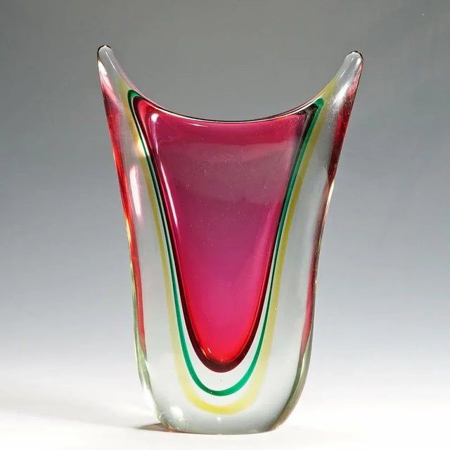 Mid-Century Modern Mid-Century Murano Sommerso Art Glass Vase from C.O.V.E.M, 1960s For Sale - Image 3 of 9