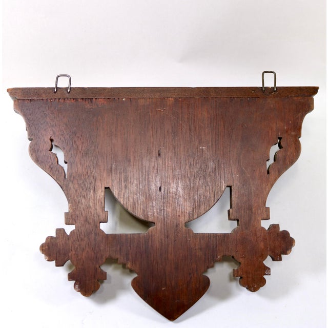 19th Century Black Forest Hand-Carved Wood Hunting Dog Wall Bracket Shelf For Sale - Image 4 of 11