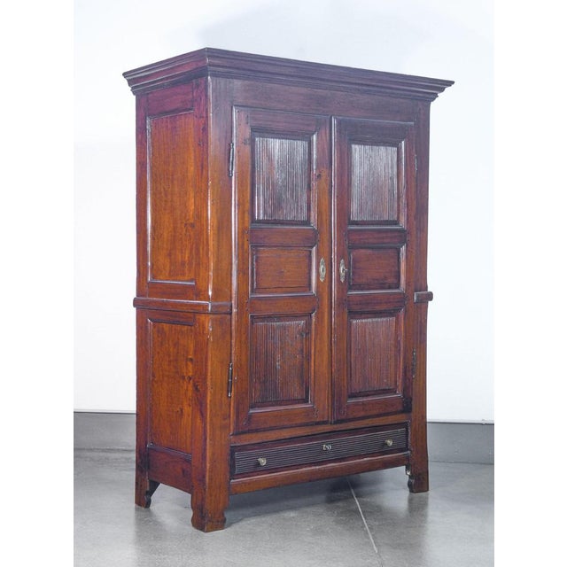 Charles x wardrobe in walnut, double door, double body, with drawer at the base. Italy, 19th century origin italy period...
