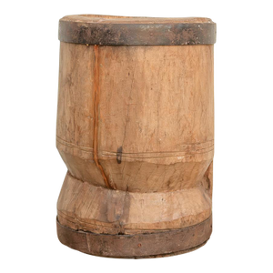 Monumental Primitive Teak & Metal Mortar