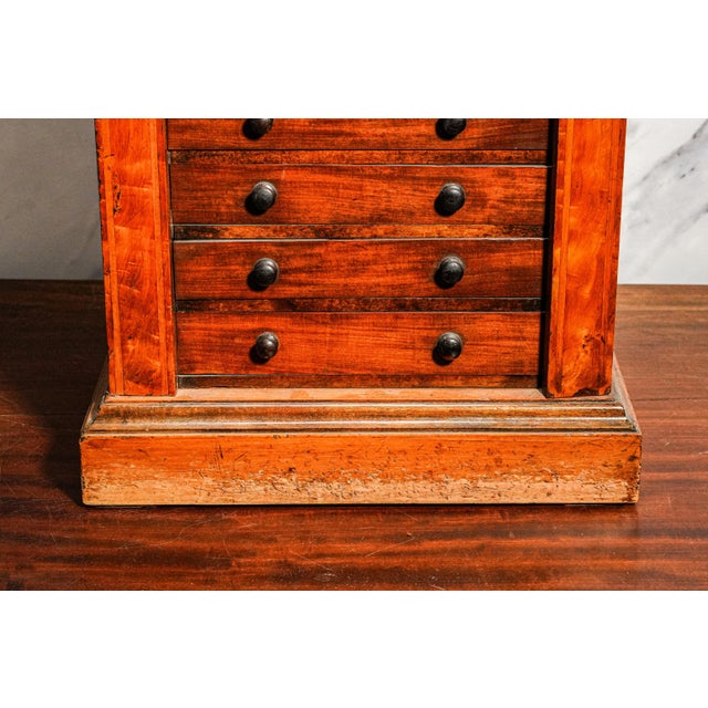 Amazing Antique Wellington Cabinet 19th Century English Wooden 10 Drawer Chest Collector Storage English Home Decor For Sale - Image 10 of 17