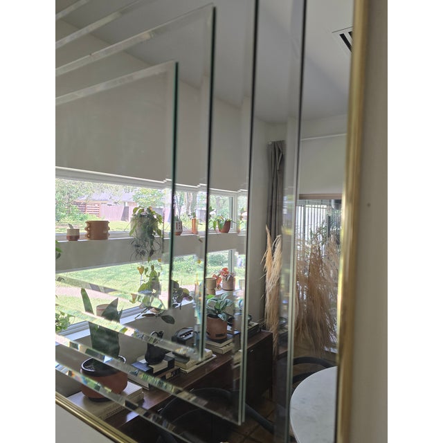 1970s Vintage Tiered Layered Mirror For Sale - Image 5 of 9