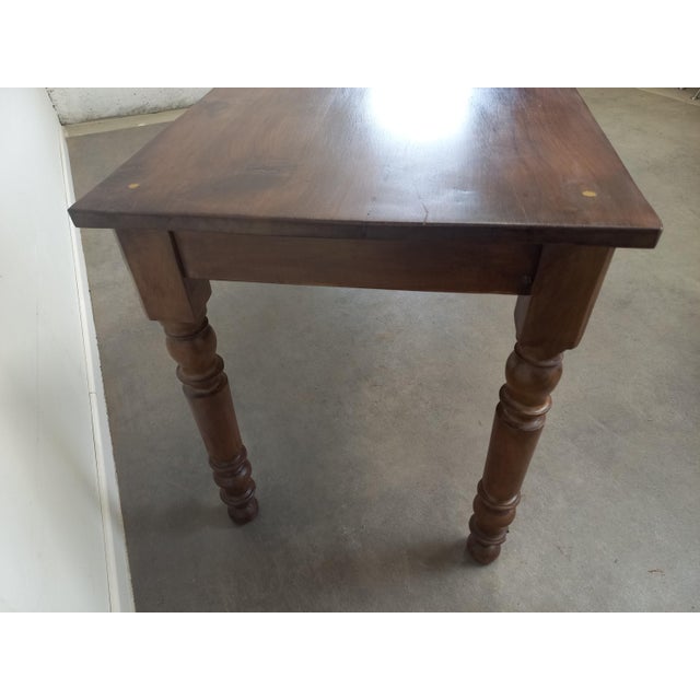 Large Walnut Bistro Table, 1930s For Sale - Image 10 of 18