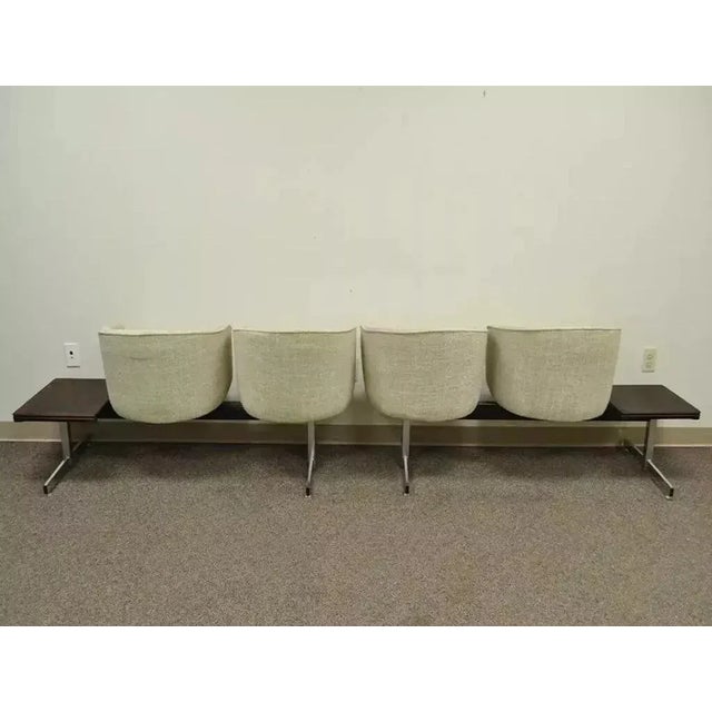 Mid Century Danish Modern Club Chair Sectional Sofa Set With Rosewood End Tables For Sale - Image 11 of 12