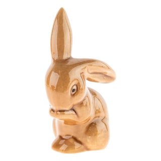 Art Deco Glazed Ceramic Rabbit Figure from Wade For Sale