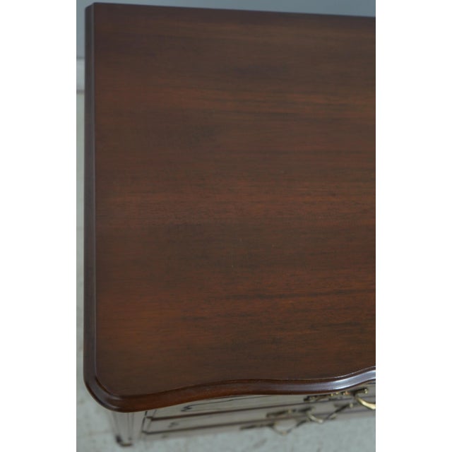 Vintage French Country Walnut Finish Low Dresser For Sale - Image 15 of 17