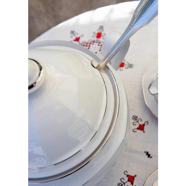 German Heirloom Platinum Dinner Service for 12 from Winteling Bavaria, 1960s, Set of 57 For Sale - Image 11 of 13