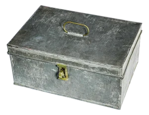 Timeworn Antique Metal Lock Box Storage Home Decor Rustic Industrial