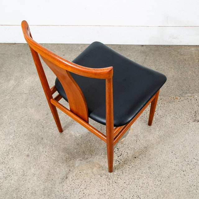 1960s Mid Century Danish Modern Dining Chair Solid Teak Wood Henning Sorensen Black For Sale - Image 10 of 12