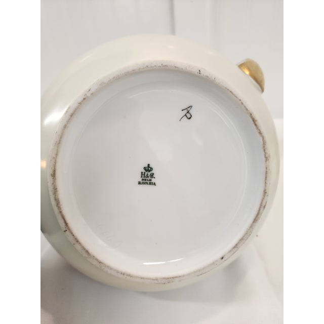 Alabaster 1930s Bavarian Blackberry Hand Painted Pitcher and 5 Tumblers H&c For Sale - Image 8 of 10