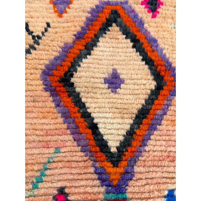 Moroccan Artist Hand Knotted Vintage Moroccan Berber Diamond Rug Runner For Sale - Image 4 of 10